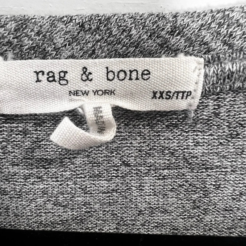 Rag And Bone Basic Gray Slub Tee With Cap Style S… - image 3